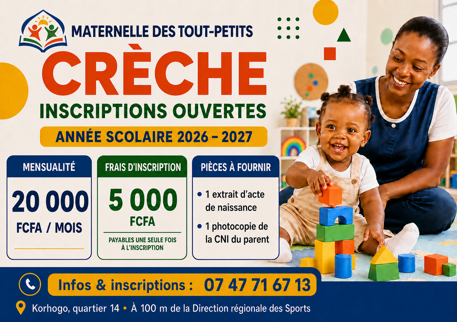 Rentrée scolaire 2026–2027 : les inscriptions sont ouvertes à la Maternelle des Tout-Petits
